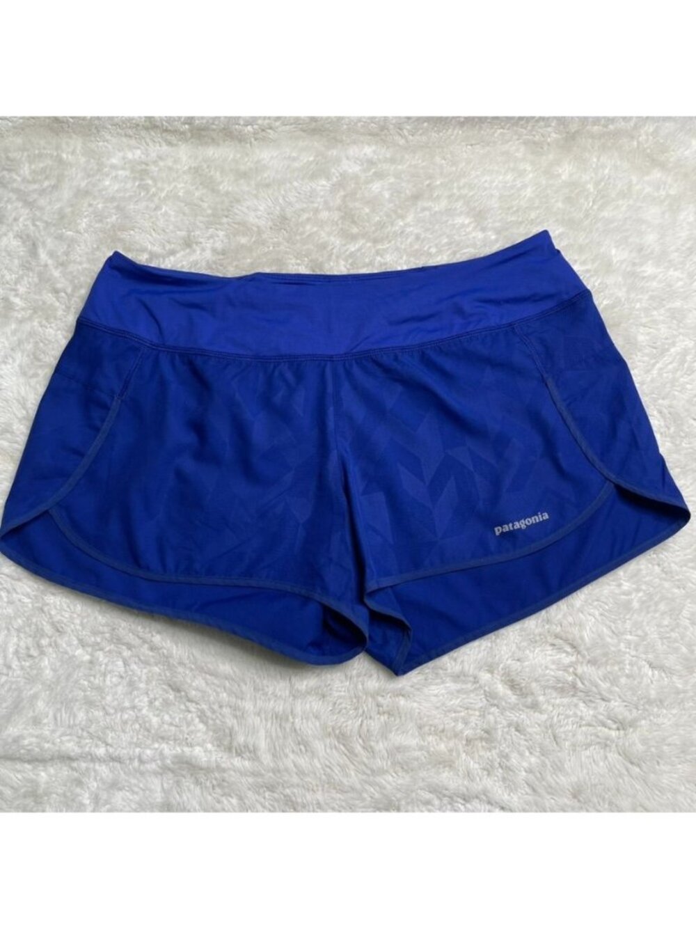 Patagonia Womens Strider Running Shorts Size L Large Blue Geometric STY24654FA20